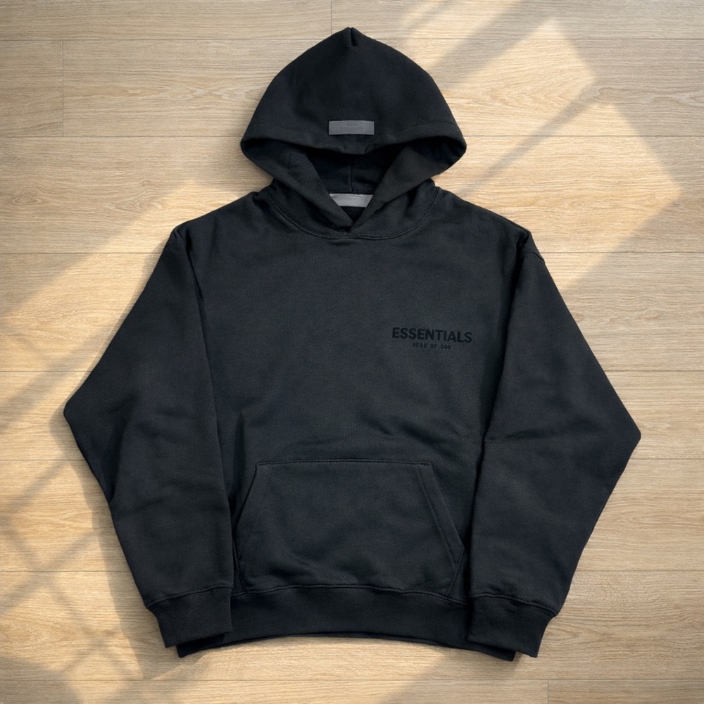Essentials Fear of God Hoodie Stretch Limo Black SS22 FOG